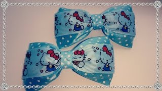 DIY БАНТИКИ из атласных и репсовых лент своими руками.DIY Cute Hair Bow. МК простой бантик для сада.