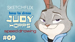 How to draw Judy Hopps - Zootopia Speed Drawing