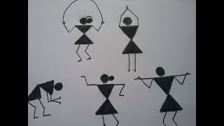 How to do warli painting , basics for warli painting, warli art , drawing of warli pictures