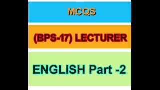 #spsc #pastpapers SPSC past papers mcqs for lecturer post  BPS-17 ENGLISH Part 2