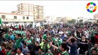 احتفال جمهور المصري  بالفوز على النصر للتعدين في بطولة كأس مصر