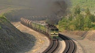 2ТЭ10В-4762 и 3ТЭ10М-1424 (Седловая) / 2TE10V-4762 and 3TE10M-1424 (RZD, Sedlovaya)