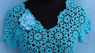 Как соединять мотивы - вязание блузки из мотивов - урок вязания крючком