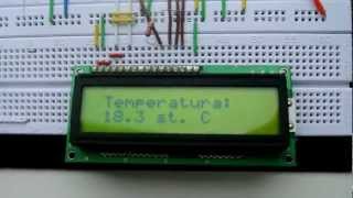 Simple temperature meter with AtMega8 and DS18B20 - Prosty termometr