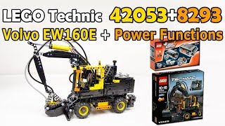LEGO Technic 42053+8293. Моторизация Экскаватора Volvo EW 160E