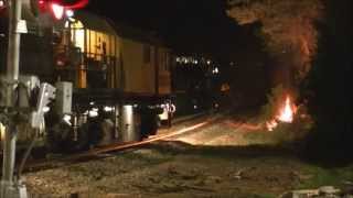 Loram Rail Grinder Shooting Sparks & Setting Fires