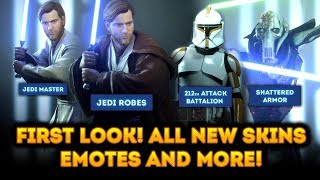 FIRST LOOK! Obi-Wan’s Hero Skins, Emotes, Grievous Shattered Armor! - Star Wars Battlefront 2
