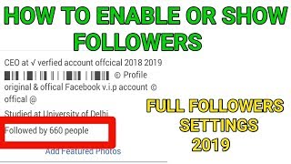 How To Enable Or Show Facebook Follower Option 2019 | Active Fb Followers Settings 2019