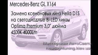 Mercedes Benz GL X164 замена ксеноновых линз на светодиодные Optima Premium