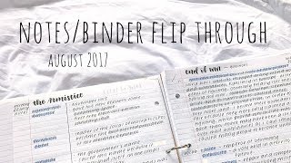 notes/binder flip through: august 2017