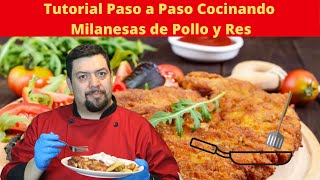 Tutorial sobre como cocinar Milanesas de Pollo y Res paso a paso, ideal para principiantes.