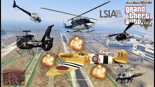 GTA V: World War II Airplanes Pack Attacks In Los Santos Airport Longer Crash and Fail Compilation