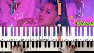 7 rings - Ariana Grande - SLOW EASY Piano Tutorial