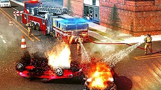 СИМУЛЯТОР ПОЖАРНОЙ МАШИНЫ ВИДЕО ПРО МАШИНЫ КОТОРЫЕ ТУШАТ ПОЖАР