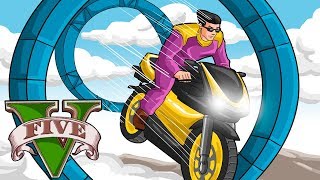 GTA V - Pra passar precisa VOAR COM A MOTO!!!! (SKILL TEST)