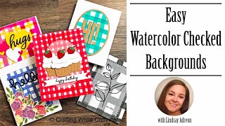 Easy Gingham Backgrounds with Watercolor