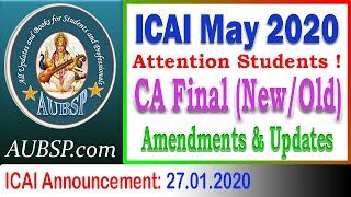 Direct Tax Law Amendments for CA Final May 2020 Exams | Last Attempt of CA Final Old Course