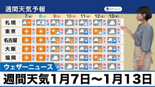 週間天気予報 1月7日(金)〜1月13日(木)