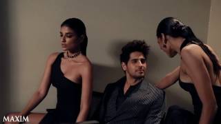 BTS Maxim Shoot : Sidharth Malhotra with models Carla Dennis and Ninja Singh