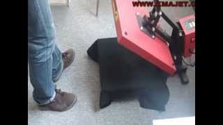 black T-shirt printing process with KMAJET dtg printer, digital t shirt printer