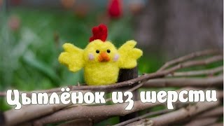 9 - Цыплёнок из шерсти. Мастер-класс. Валяние из шерсти. (Курча із вовни. Майстер-клас.)
