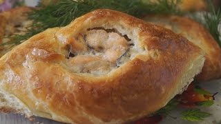Пирожки с рыбой из быстрого дрожжевого слоеного теста. Просто и Вкусно!