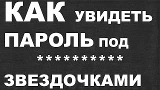 КАК увидеть пароль под звездочками ? (ПРОСМОТР "СКРЫТЫХ" паролей)