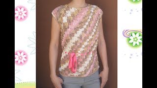 0 Топ Меланж Вязание крючком для начинающих Summer melange top Eazy to crochet