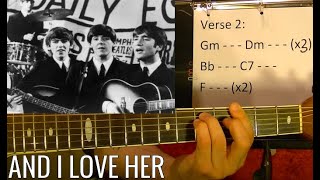 And I Love Her - THE BEATLES - Guitar Lesson - Beginners