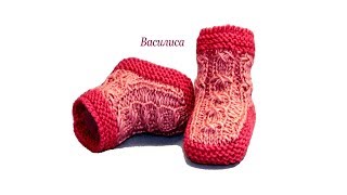 56 Пинетки спицами для новорожденных Василиса