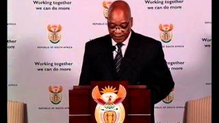 President Zuma's announcement on cabinet reshuffle and Bheki Cele firing