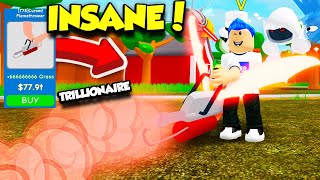 I BOUGHT THE MOST INSANE FLAMETHROWER IN LAWN MOWING SIMULATOR AND BECAME A TRILLIONAIRE! (Roblox)