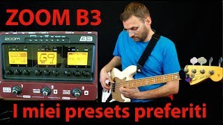 Zoom B3 Bass Audio Test i miei presets preferiti (Fender Jazz 1976) Bass Effects and Amp Simulator