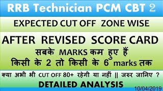 Rrb Technician Pcm cbt 2 Expected Cut Off after Revised Score Card