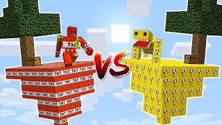 ОСТРОВ ИЗ ЛАКИ БЛОКОВ ПРОТИВ ОСТРОВ ИЗ ДИНАМИТА В МАЙНКРАФТ ~ БИТВА ОСТРОВОВ И TROLLING MINECRAFT