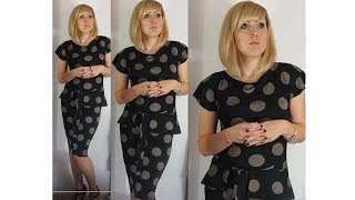 Платье с баской сшить без выкройки/Как сделать выкройку баски