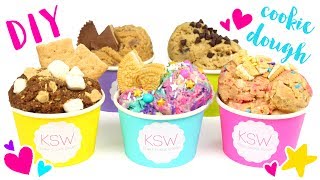 How to Make FIVE  EDIBLE COOKIE DOUGH Recipes! (Unicorn, Funfetti, Nutella, and more)!