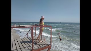 Одесса, море, шторм, пляж, 13-я станция Большого Фонтана.