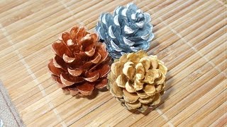 Новый год - Как покрасить шишки и каштаны - how to paint bumps