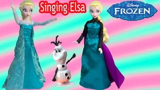 Queen Elsa Singing Let It Go Movie Doll Disney Store Olaf Snowman Playdoh Nose Frozen Toy Review