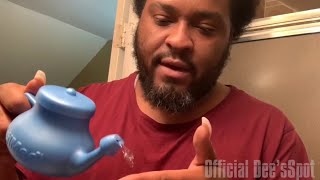 First time using a Neti Pot *Warning nose blowing in video*