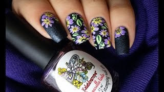 Цветочный дизайн / раскрашенный стемпинг / Floral design - leadlight stamping