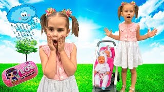 Алина играет в куклы в парке развлечений Весёлое видео для детей Pretend play with LOL