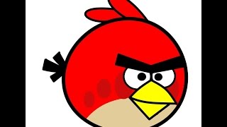 Как нарисовать птичку Angry bird. How to Draw Red Angry Birds in Pencil