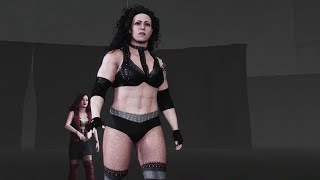 Female wrestling heel: Tall and powerful Anna J - entrance at the Amazon Club