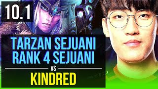 Tarzan SEJUANI vs KINDRED (JUNGLE) | Rank 4 Sejuani, KDA 4/3/12 | Korea Grandmaster | v10.1