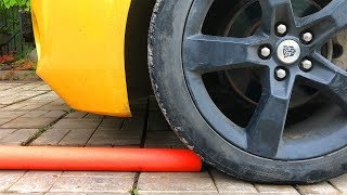 13+ Purple Fat Man put a Stick under Wheel of a Car VS Mr. Joe on Chevrolet Camaro