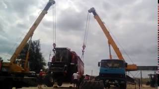 Погрузка комбайна полесье GS12 A1 на тралл
