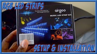 How to Setup and Install Airgoo RGB LED light Strips in a car (Step by Step)