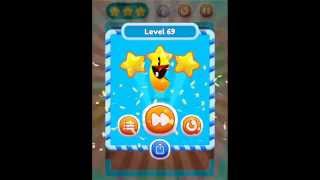PAC-MAN Bounce - Puzzle Adventure Level 69 walkthrough solution for 3 star gameplay
